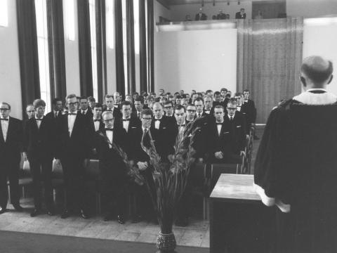 Frá brautskráningu í Hátíðasal 14. júní 1967.