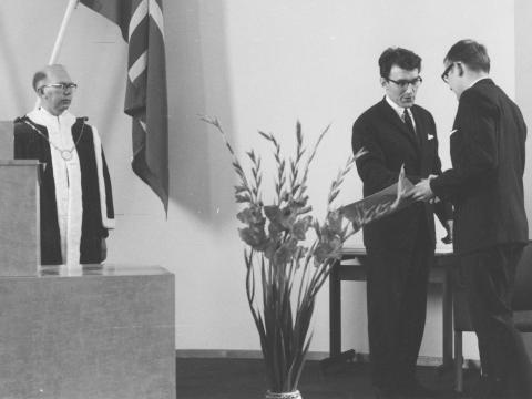 Frá brautskráningu í Hátíðasal 14. júní 1967.